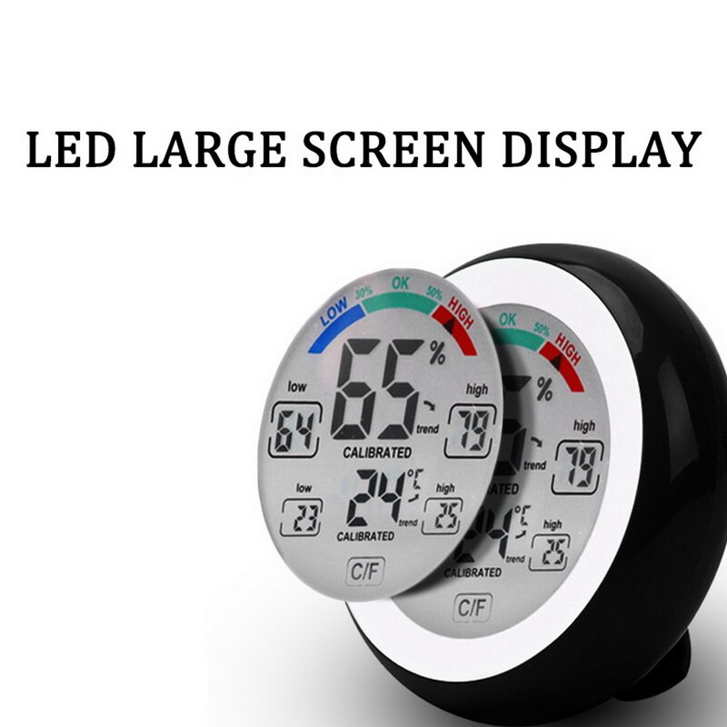 Digital LCD Display Indoor Thermometer Hygrometer Round Wireless Electronic Temperature Humidity Meter Weather Station Tester