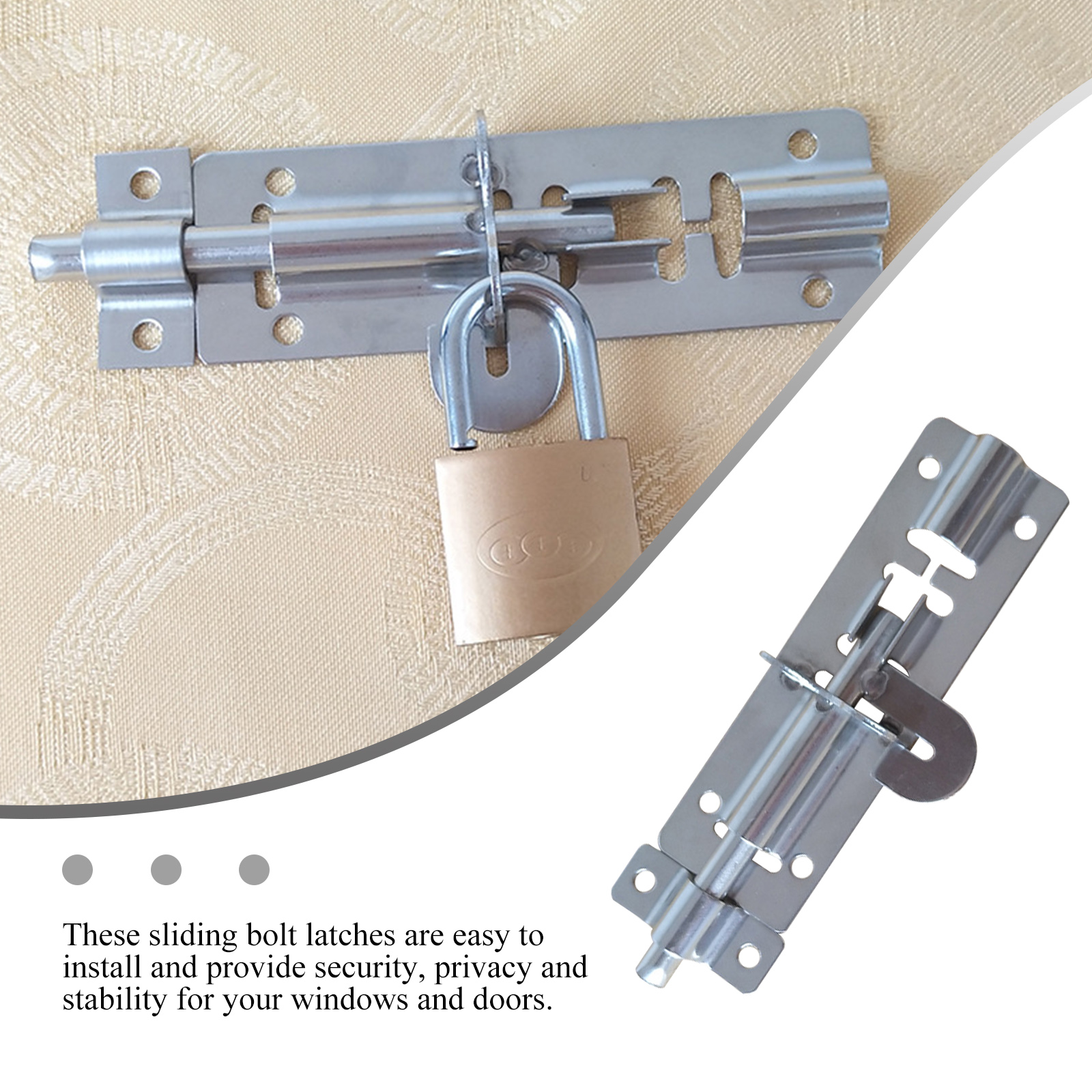 4 stück edelstahl-türsicherung für schiebetüren, innenliegend