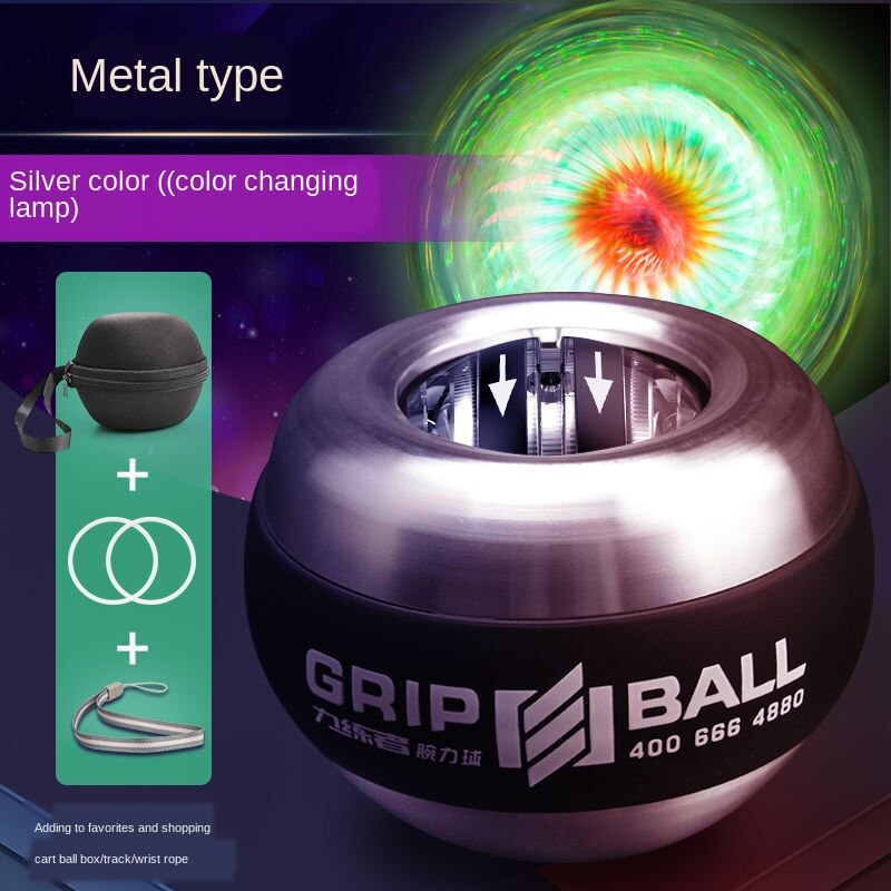 Strength Gyroscope Ball Double Gyroscope Wrist Arm Muscle Power Force Exercise Strengthen Ball Trainer Hand Grips Fitness: Orange