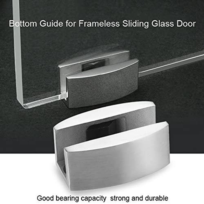 2PCS Floor Guide Glass Sliding Door Stainless Steel Floor Guide For Frameless Sliding Glass Doors Guide Replacement