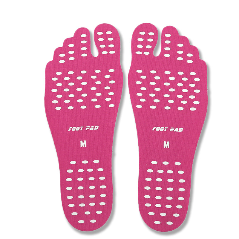 Nicht-Unterhose Meer Strand Schuhe ausgestattet mit Anti-Schleudern schuhe Strand socken Pad Füße Aufkleber Einlegesohlen flexibel Strand füße: Rose rot / XL