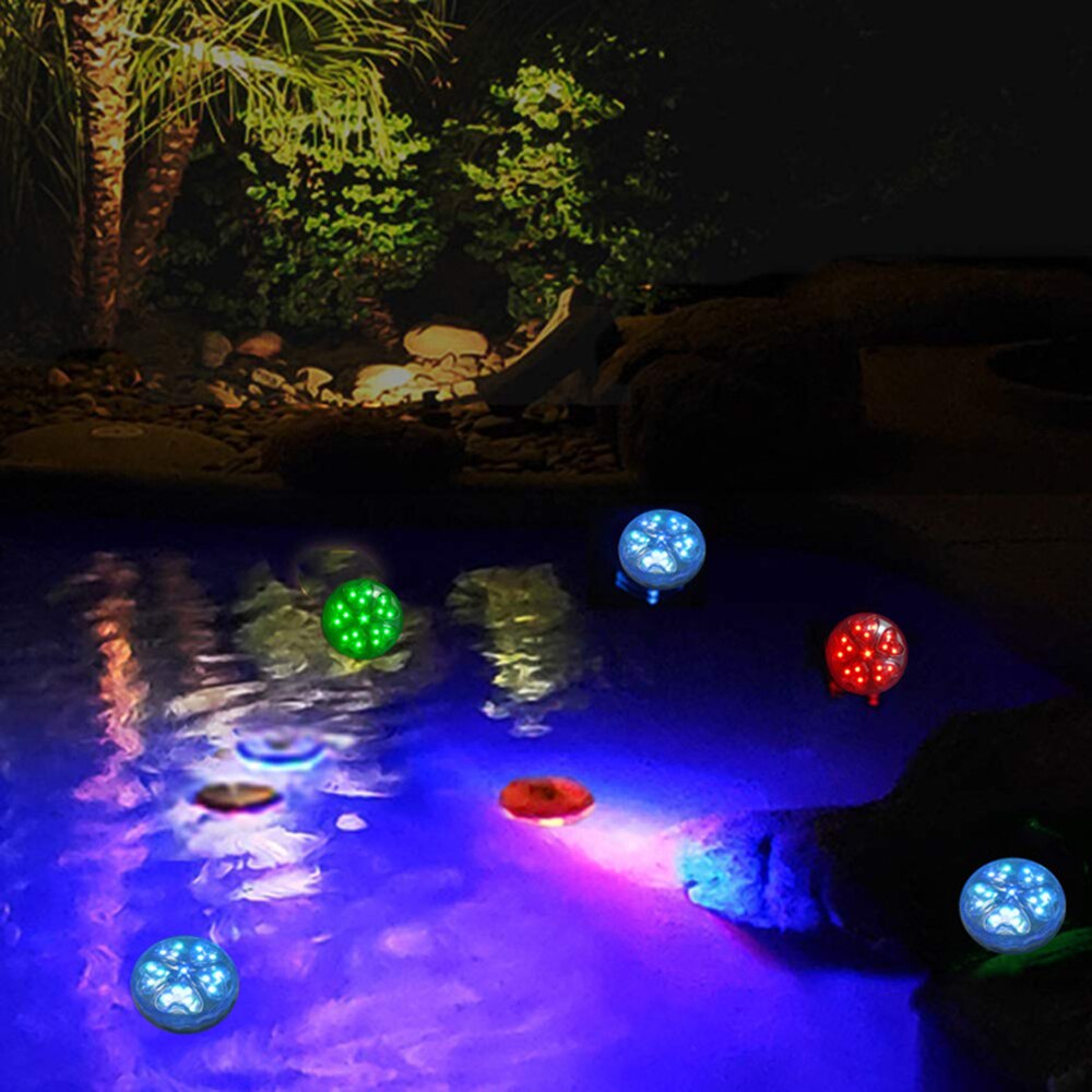 Dimmable LED RGBW Submersible Light With IR Remote Control Swimming Pool Light Underwater IP68 Tea Night Light for Pond