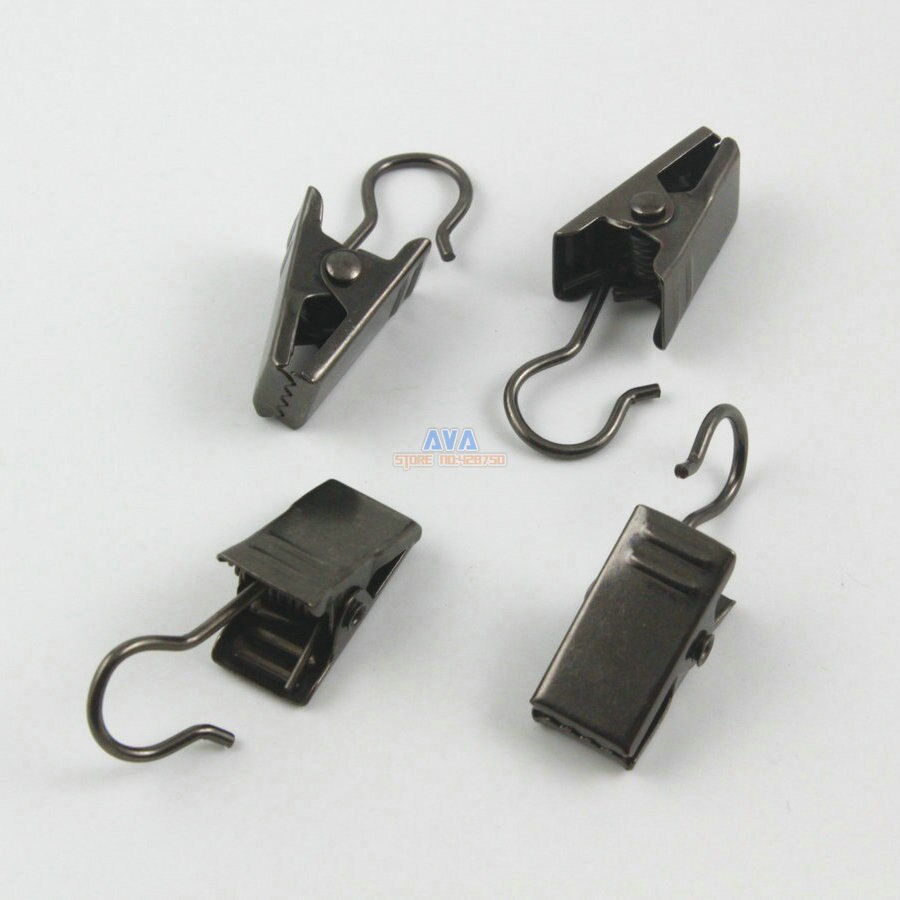 50 Stuks 32x9.5mm Gunmetal Haak Clips voor Gordijn Gordijn