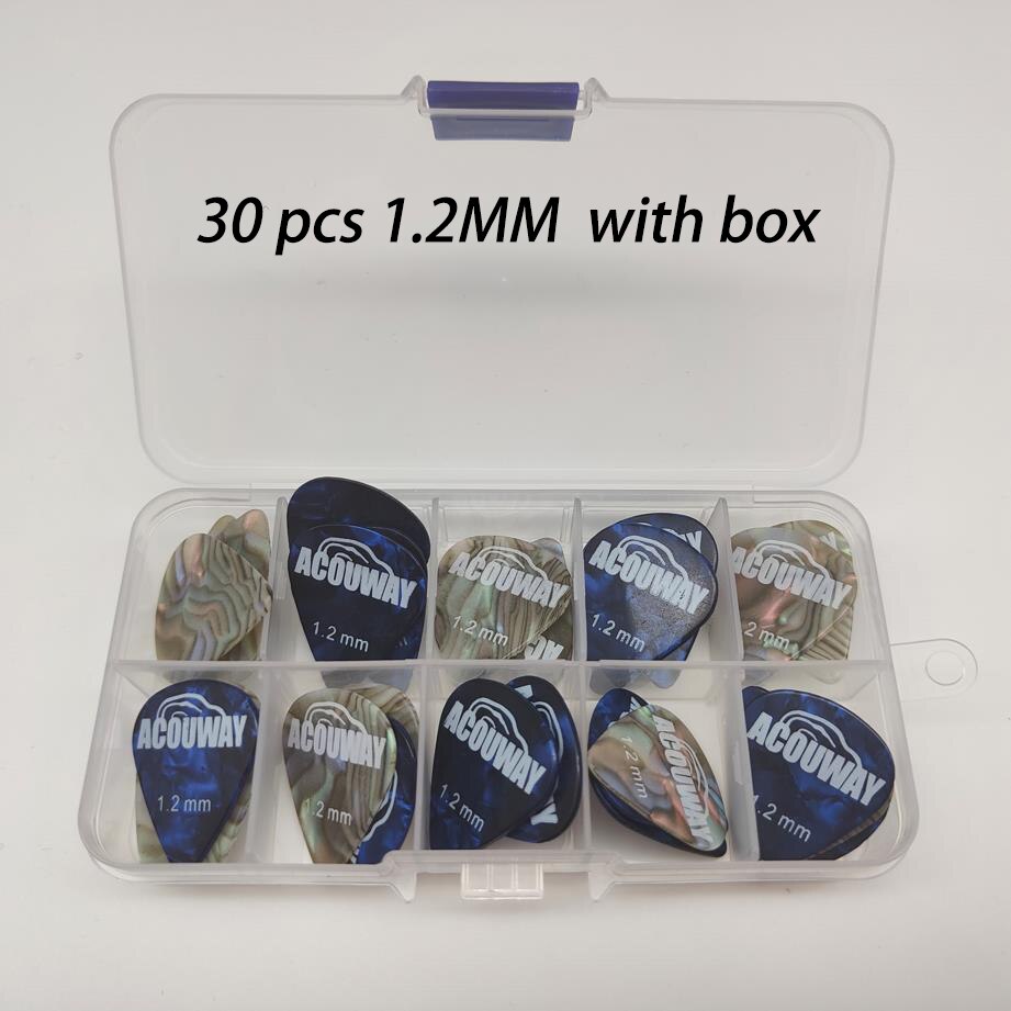 50 piezas de púas de guitarra de celuloide mediador de espesor 0,46/0,71/0,96/1,2 MM púa de bajo eléctrico accesorios de guitarra: plum