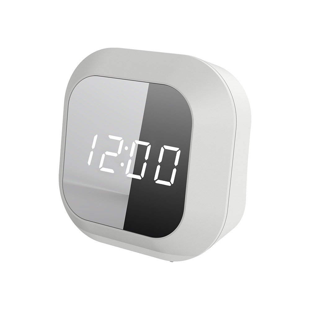 electronic USB alarm clock with LED mirror screen digital kids morning wake up clock night clock with thermometer and snooze