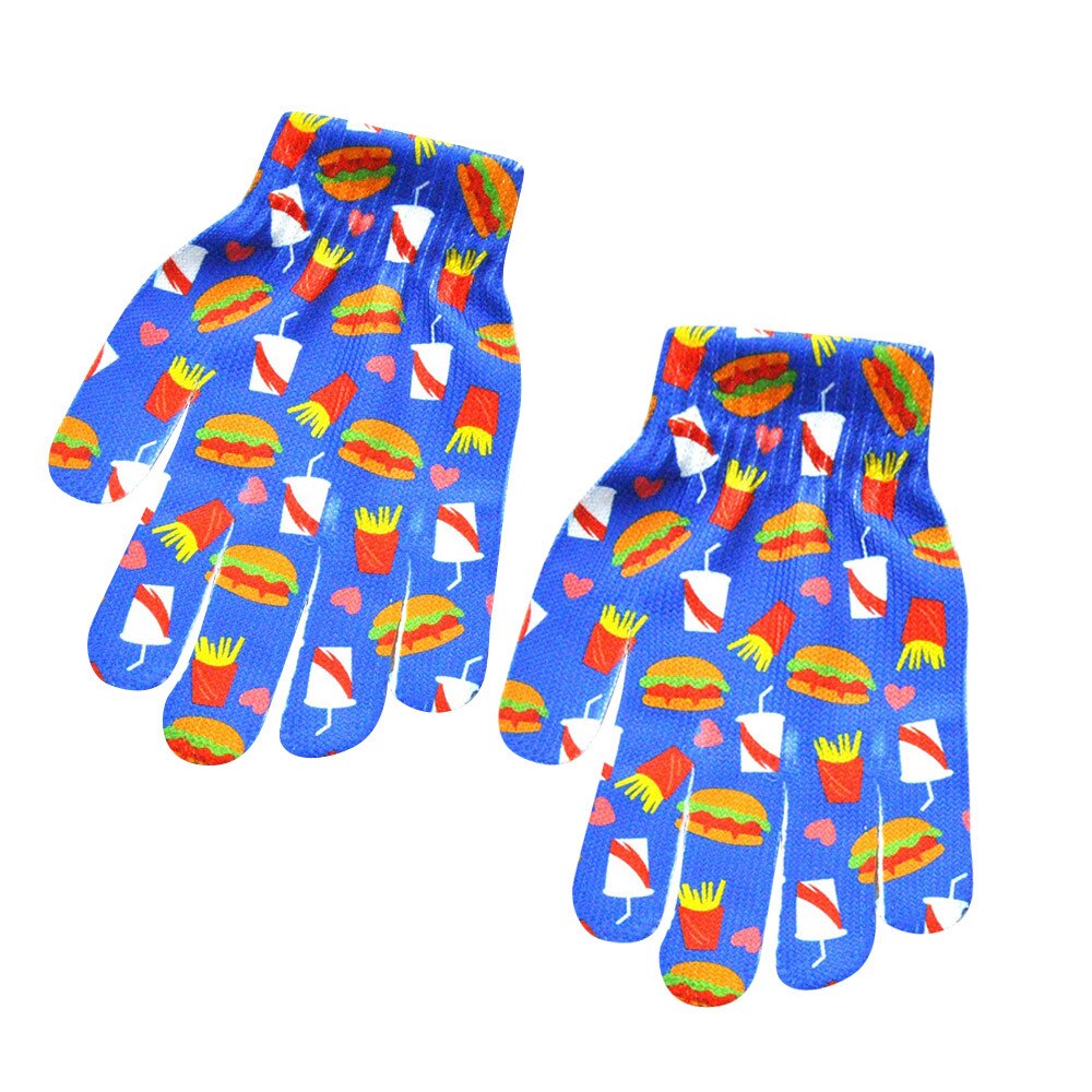 Sagace moufles hiver enfants 3d Animal imprimer tricoté gants Kitty chiot Animal mignon coton confortable gants Luva: E