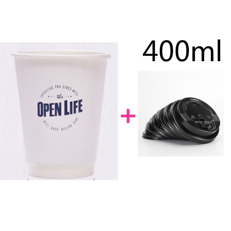 50pcs Europese stijl wegwerp koffie cup party favor double layer holle anti drink paper pakket cup met deksel: cup and lid2