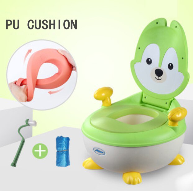 Kinderen wc kinderpotje jongen meisje 1-6 jaar oude cartoon baby wc potje voor gratis potje borstel + cleaning bag: Bruin