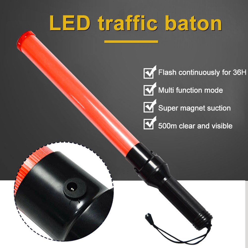 54cm LED Verkehr Staffelstab Polizei Fluoreszenz Anzeige glühen Licht Stock Signal Werkzeuge Blitz Warnung Hand Multifunktionale Zauberstab Safty