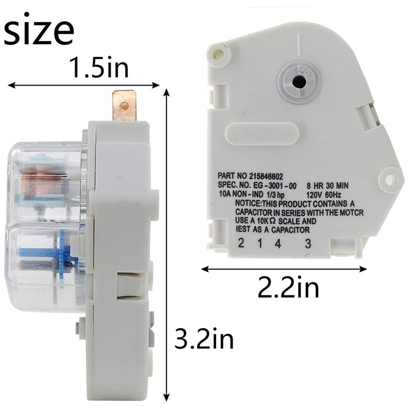 Defrost Timer 8HR 30MIN for Frigidaire Refrigerator 215846602, AP2111929, PS423801