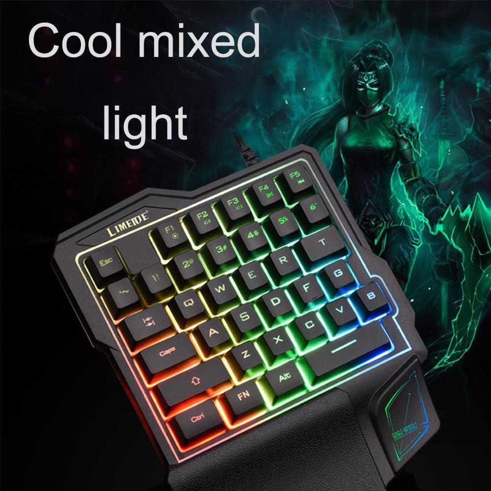 One-Handed Mechanical Gaming Keyboard RGB Backlit Portable PS4 For PC Keypad Mini Controller Gamer Game Gaming B0F1