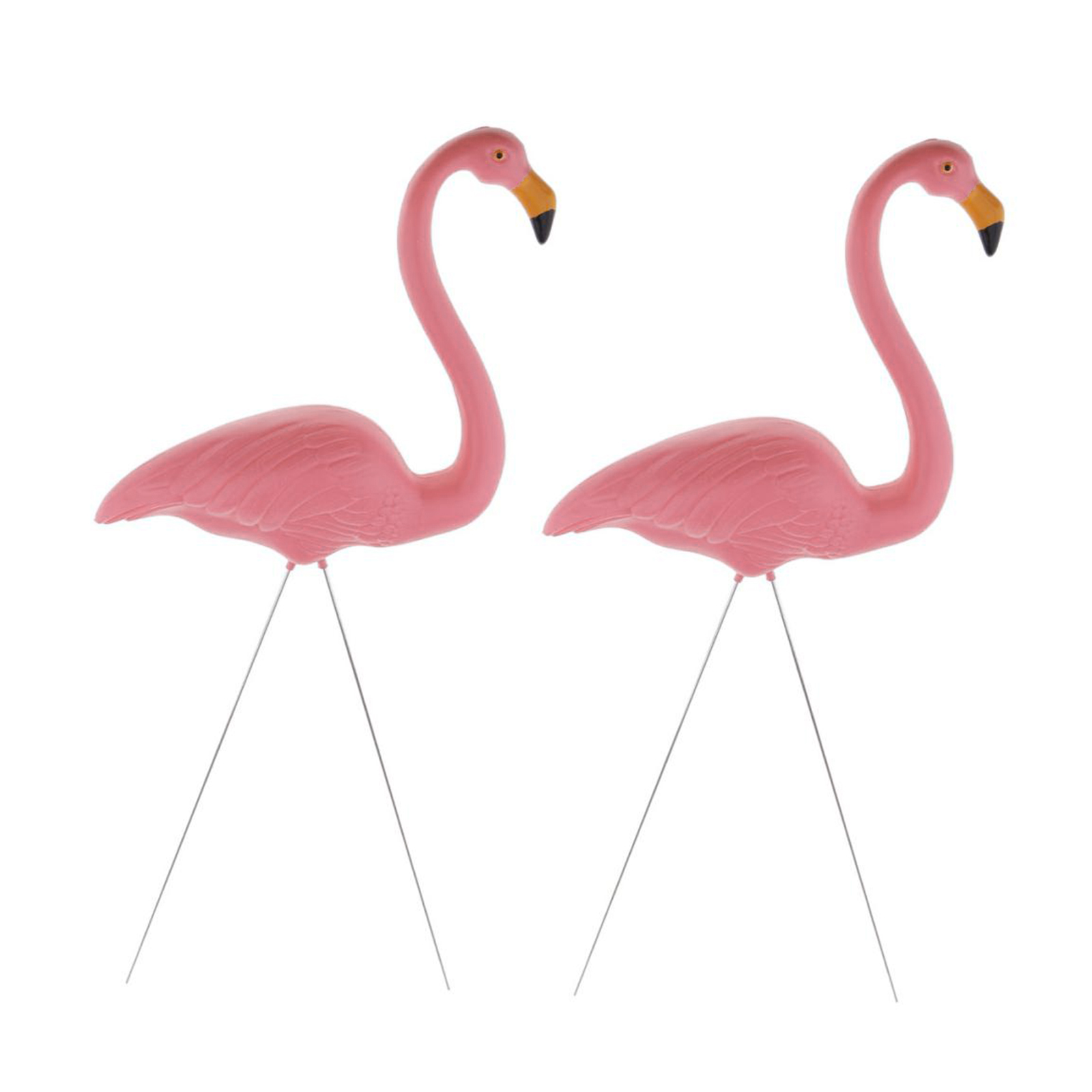 1 Pair Lifelike Standing Flamingo Stake Outdoor Garden Lawn Patio Pond Decor