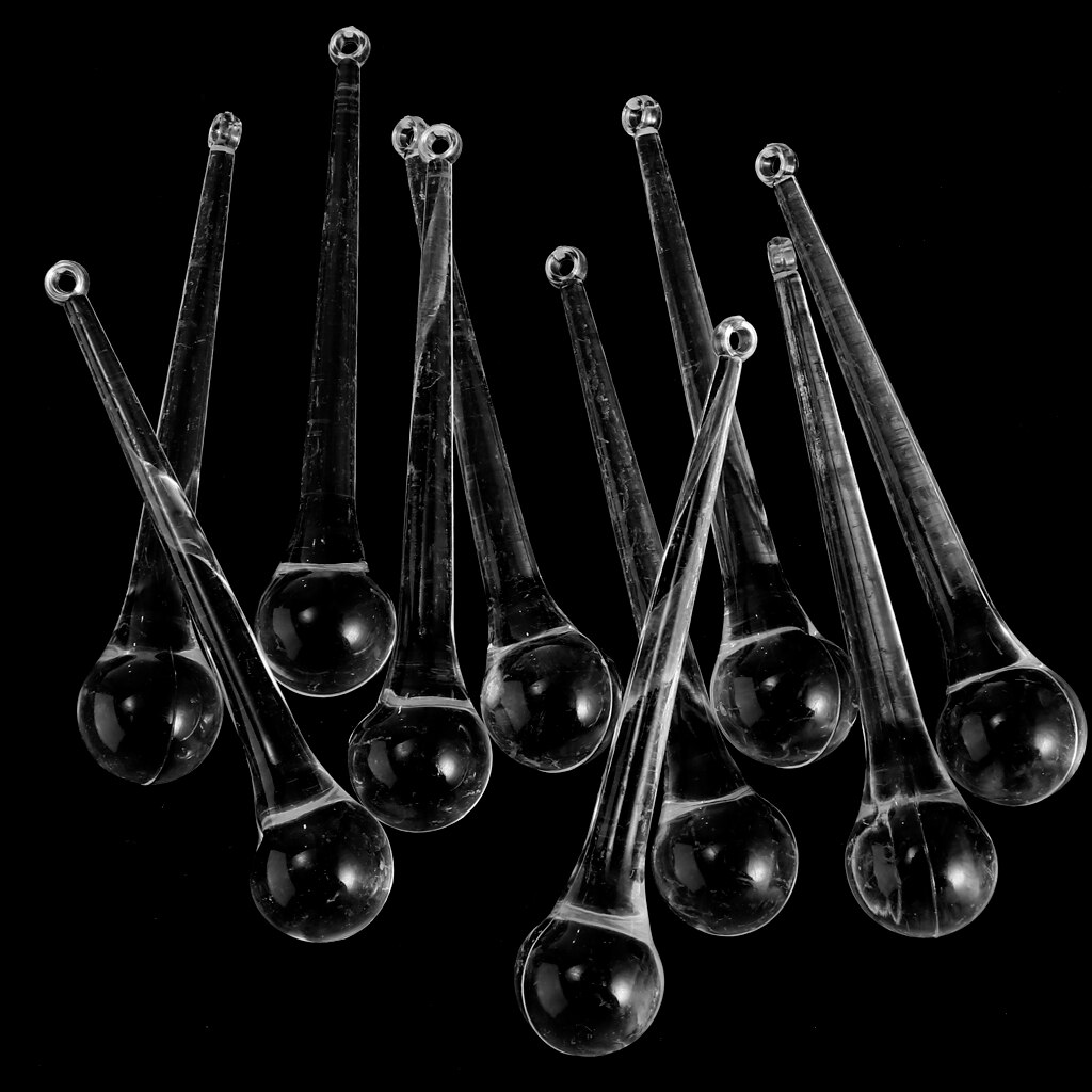 10Pcs Crystal Raindrop Pendant Chandelier Parts Hanging Icicles Decoration