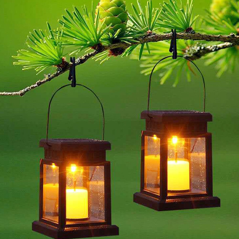 Aurinkovoimalla toimiva lamppu retro lyhty kynttilä pilkku lamppu led aurinkovalo ulkopuutarha roikkuu vilkkuva lamppu koristelu auringonvalo