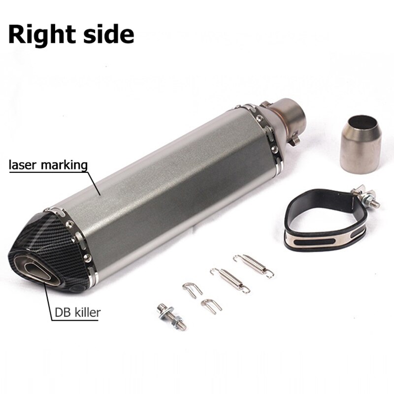 Universal 470MM Motorcycle Exhaust Pipe Scooter Motocross Muffler Modify Motorbike Escape DB Killer 51mm For MT03 MT07 R1 CBR400: H  right
