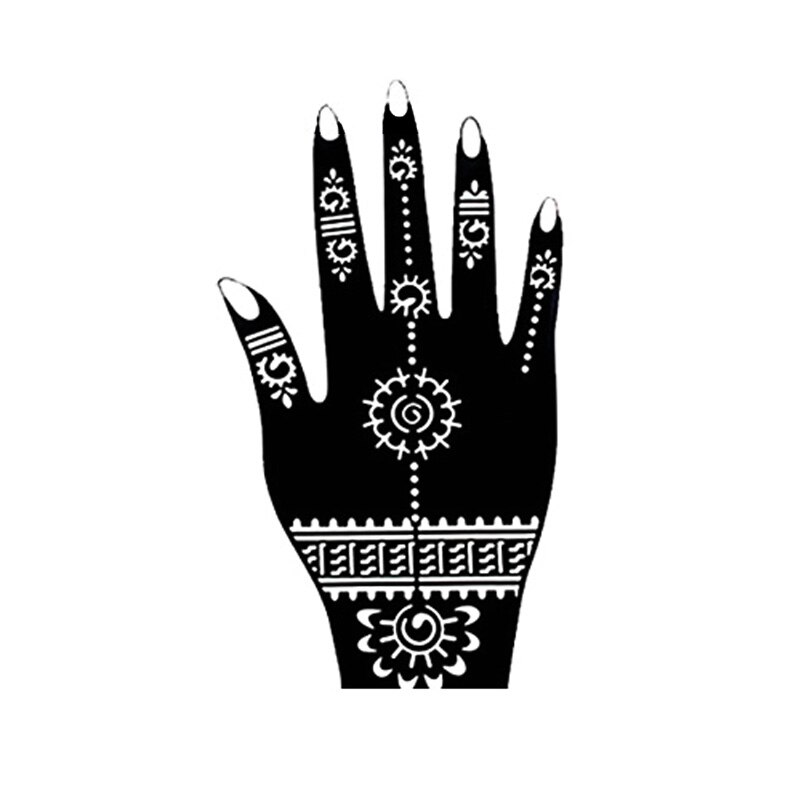3 stk/parti hænder fødder henna tatovering stencils sæt til kropsmaling, glitter airbrush blomst mehndi tatovering stencil skabeloner 20*10.5 cm