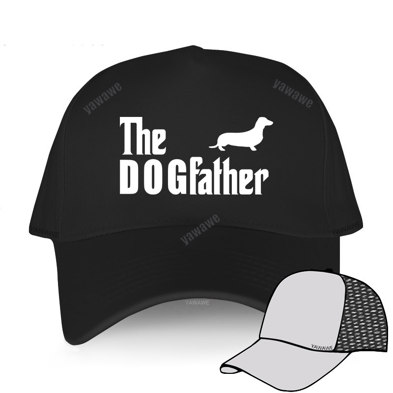 Dachshund Sausage Dog The Dogfather Funny Baseball cap Men Summer Casual Dad hat Unisex adjustable hip hop caps: black mesh