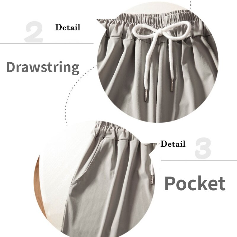 Pantalones largos hasta el tobillo para mujer, ropa de estar por casa, con pliegues cómodos, cintura elástica