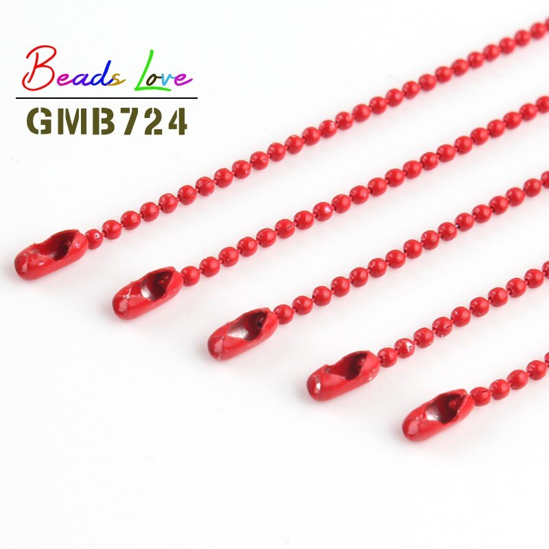 10pcs/lot 1,5 MM Kugel Ketten Passt Schlüssel Kette/Puppen/Label Hand Tag Stecker Für DIY Halskette Schmuck, Die Entdeckungen 60cm: Rot