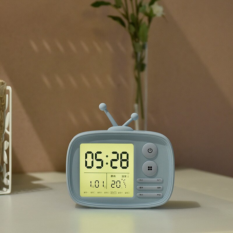 Originality Intelligence Led Digital Alarm Clock Usb Charge Children Student Sound Control Voice Sunrise Alarm Clock Awaken Lamp