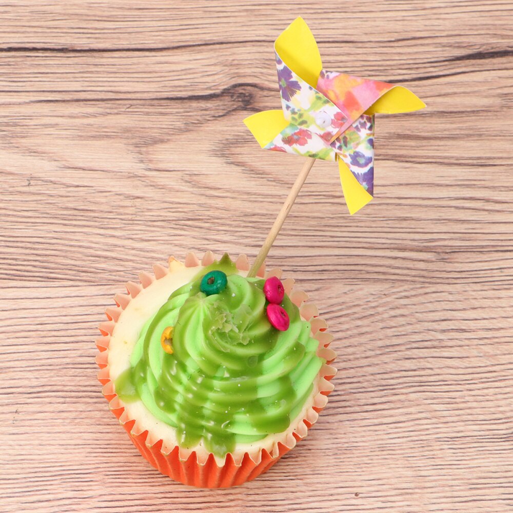 36Pcs Spinning Windmolen Cake Toppers Grappige Cupcake Ornament Picks Cake Decor Dessert Versiering Voor Party Verjaardag (Willekeurige Stijl)