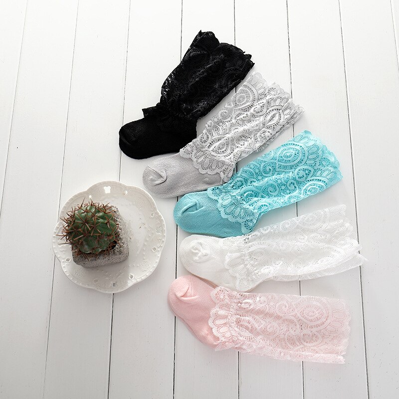 Chaussettes d'été en dentelle pour bébés filles | Chaussettes longues respirantes à motif Floral, accessoires pour bébés