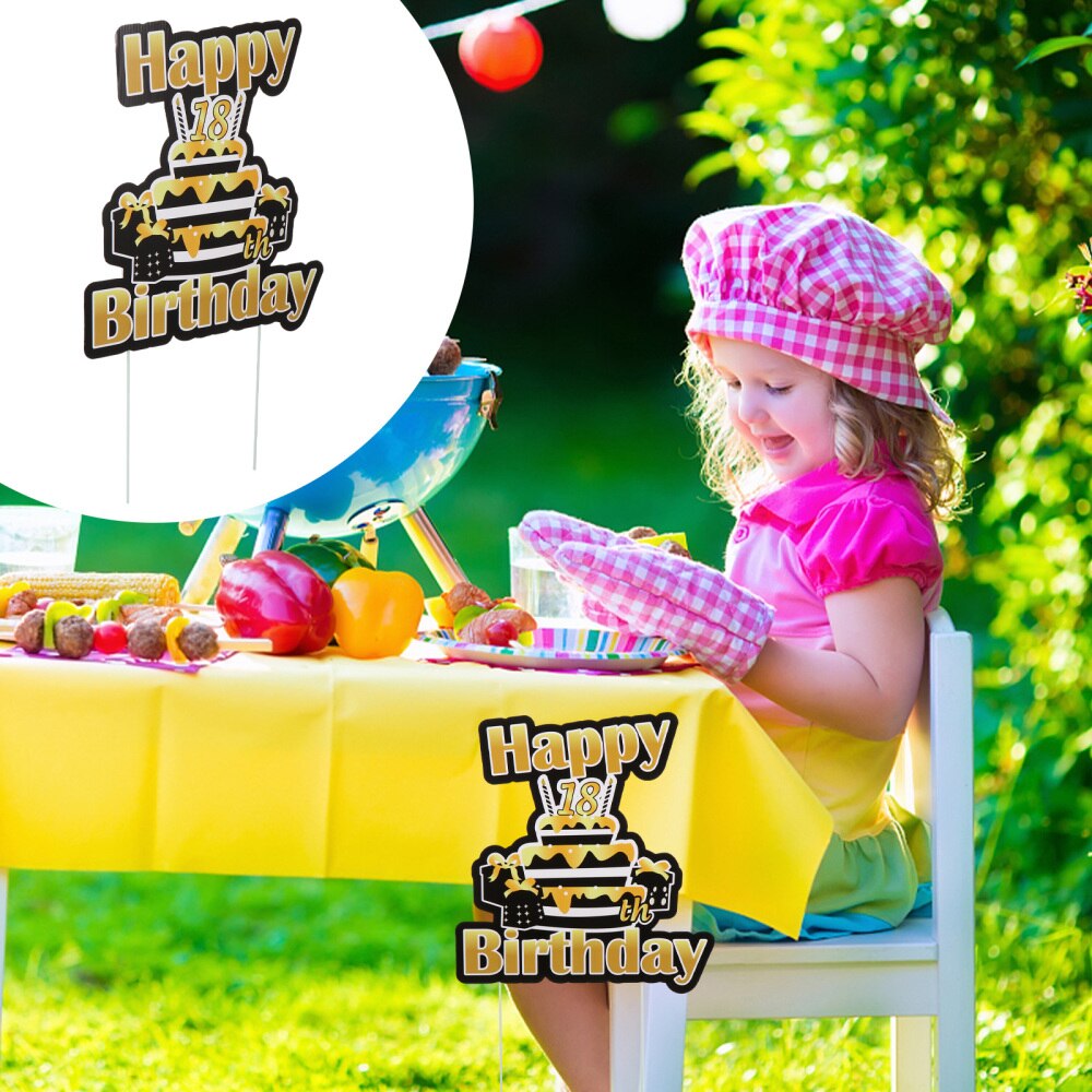 1pc Birthday Party Props Garden Hollow Board Insert Sign Lawn Sign: Years old