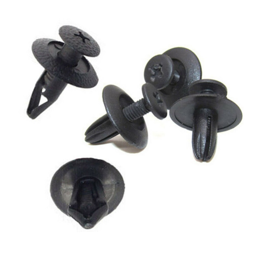 100 stk auto sort blandet plast skruenitter klips kit dørpanel skærm til bil kofanger trim skruer nitter klip