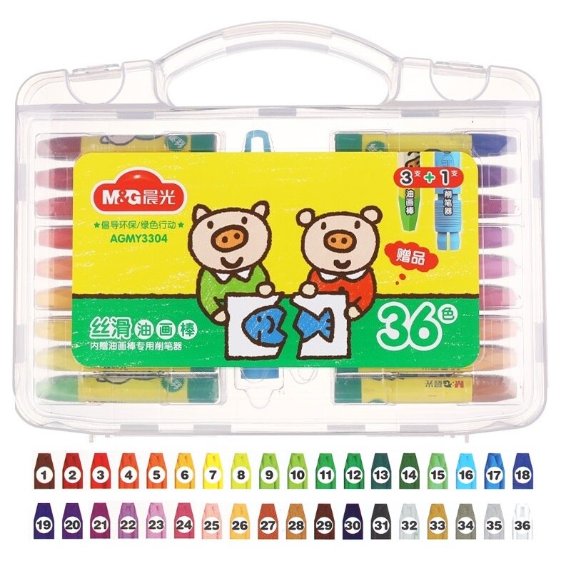 Lápiz de cera Deli para niños, 12/24/36 colores por caja, pintura al óleo, Color caramelo, Pastel, Seguridad Infantil, Pastel no tóxico 0100: 36 Colors