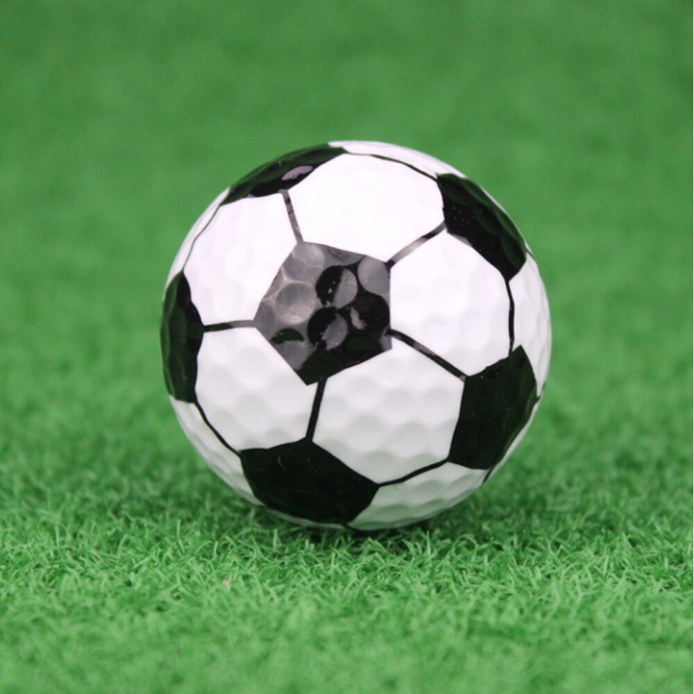 1Pcs 42.7mm Football Basketball Golf Practice Balls Synthetic Rubber Golf Balls Golf Ball Golfer Accessories: Black Football