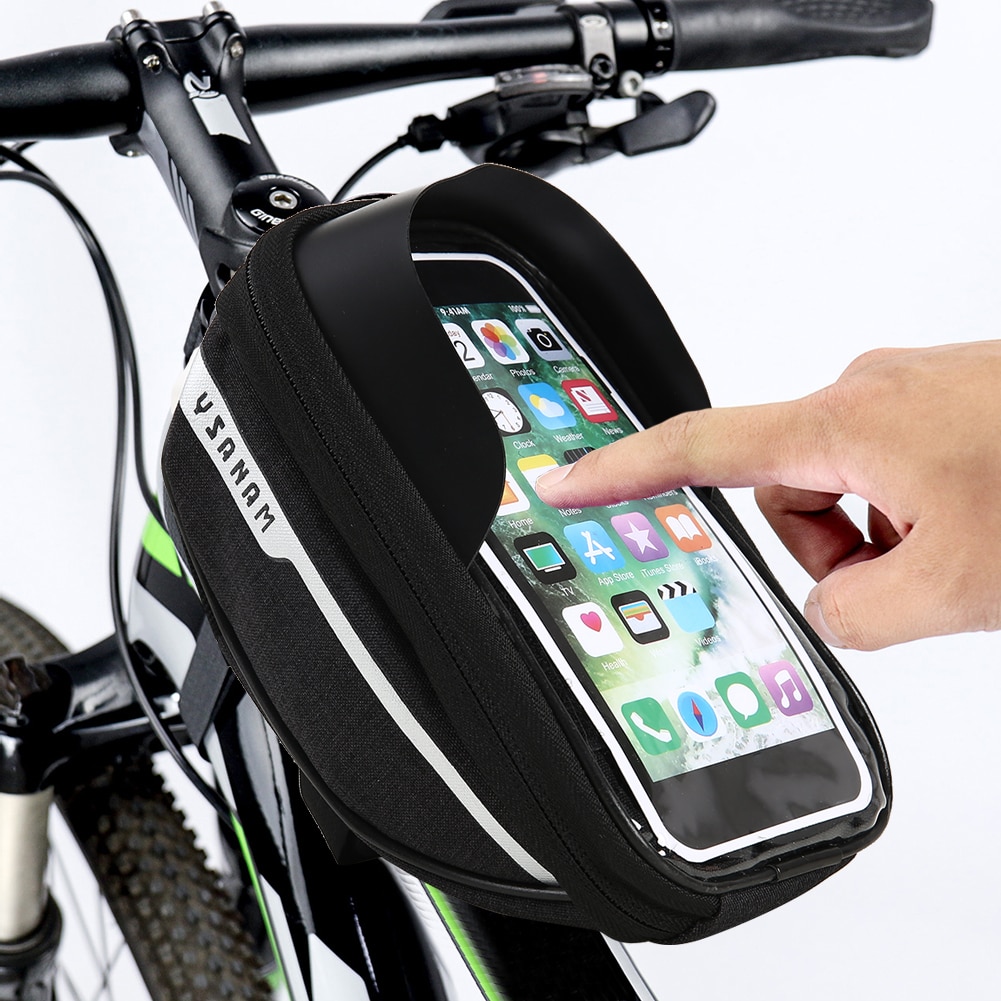 Fiets Voorframe Tas Waterdichte Fietsen Bovenbuis Driehoek Telefoon Opslag Pouch Fietsen Draagbare Stofdicht Fietsen Onderdelen: Default Title