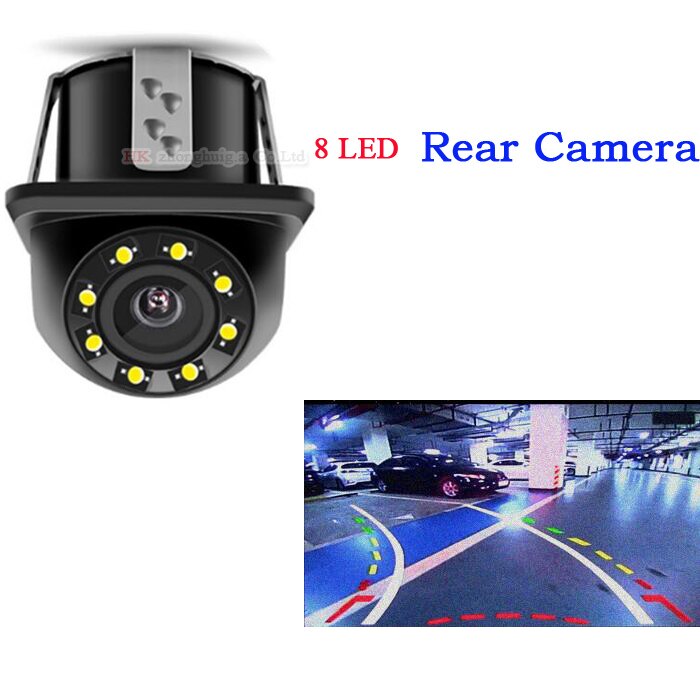 Dynamic Trajectory Track Reverse Backup Rear View Car Camera Best Night Vision HD Auto Moving Reversing Parking Line: LED Rear camera
