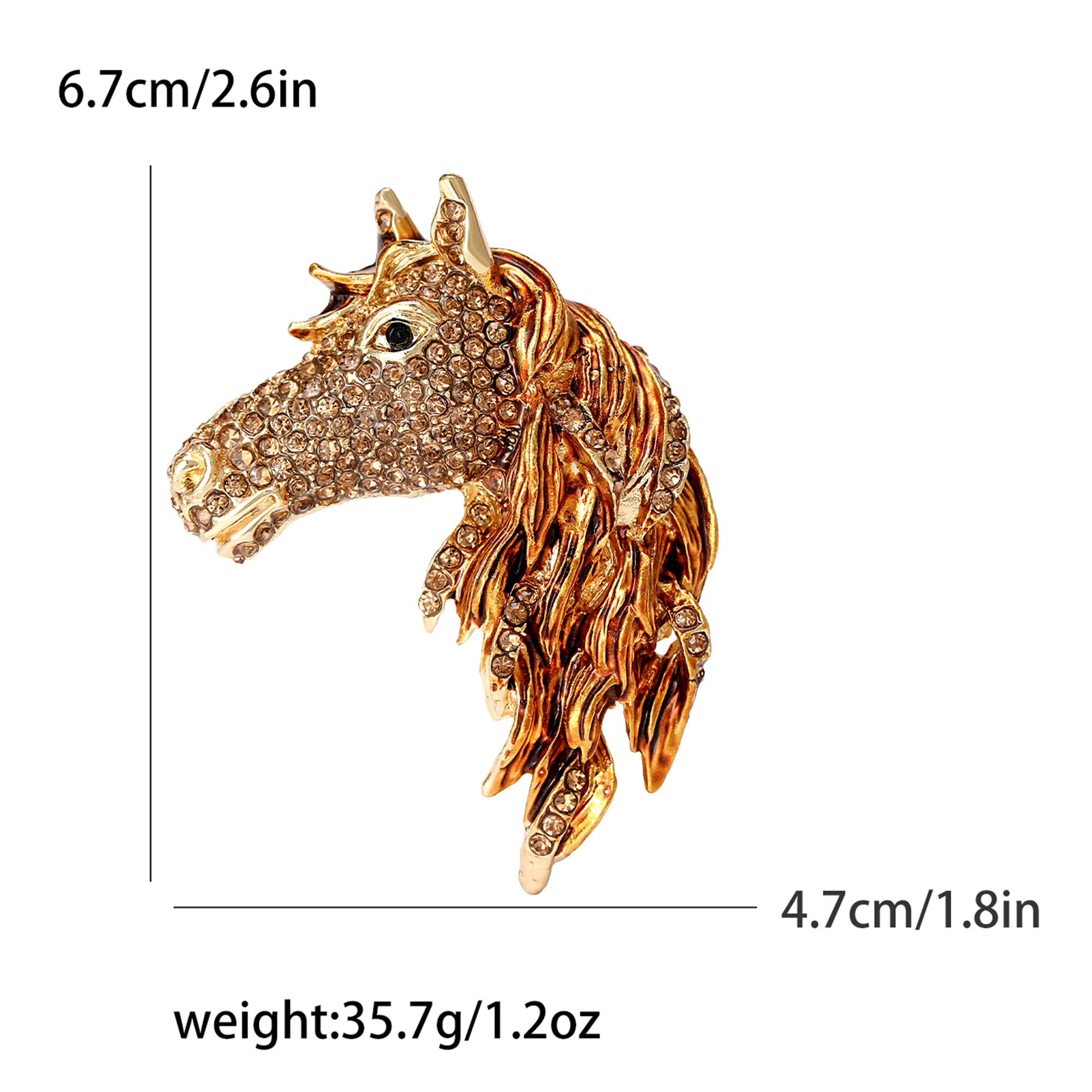 Strass-Einhorn-Broschen für Damen, unisex, Pferdeadeln, Büro, Party, Freund, , Schmuckzubehör: Antikes Kupfer überzogen
