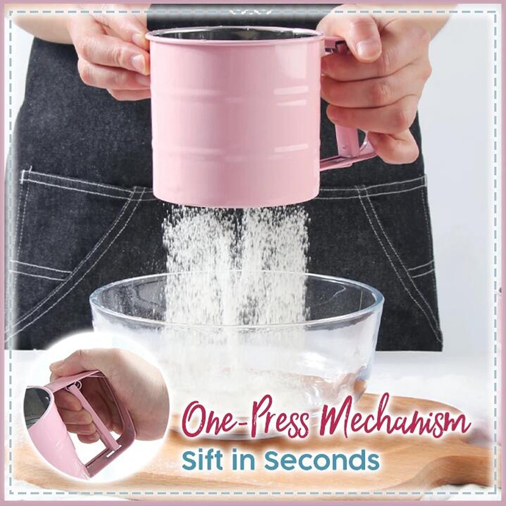 1Pcs Handheld Meel Zeef Home Keuken Meel Poedersuiker Zeef Cup Roestvrijstalen Zeef Meel Zeef