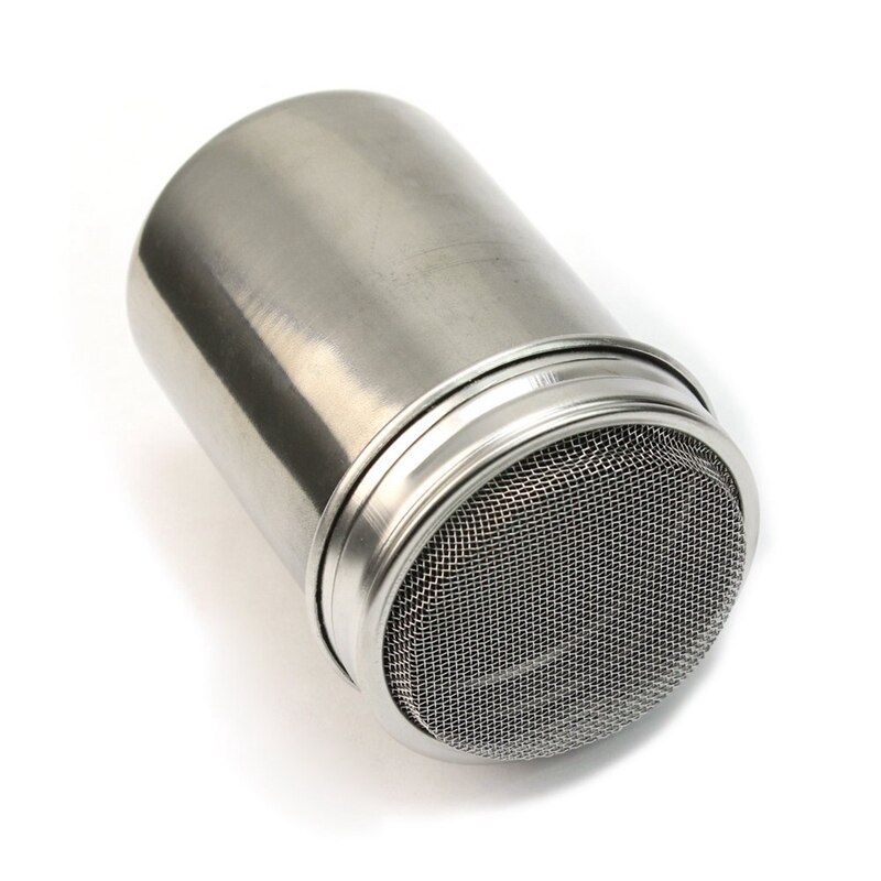 Sølv rustfrit stål mesh rør type støvstof støv salt shaker krydderikrukke