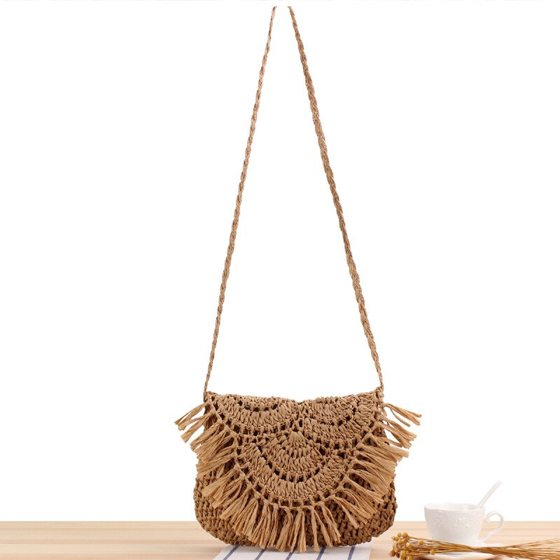 Freizeit Messenger Woven Tasche Neue Hand-made Haken Blume Fransen Woven Tasche Trendy frauen Strand Taschen