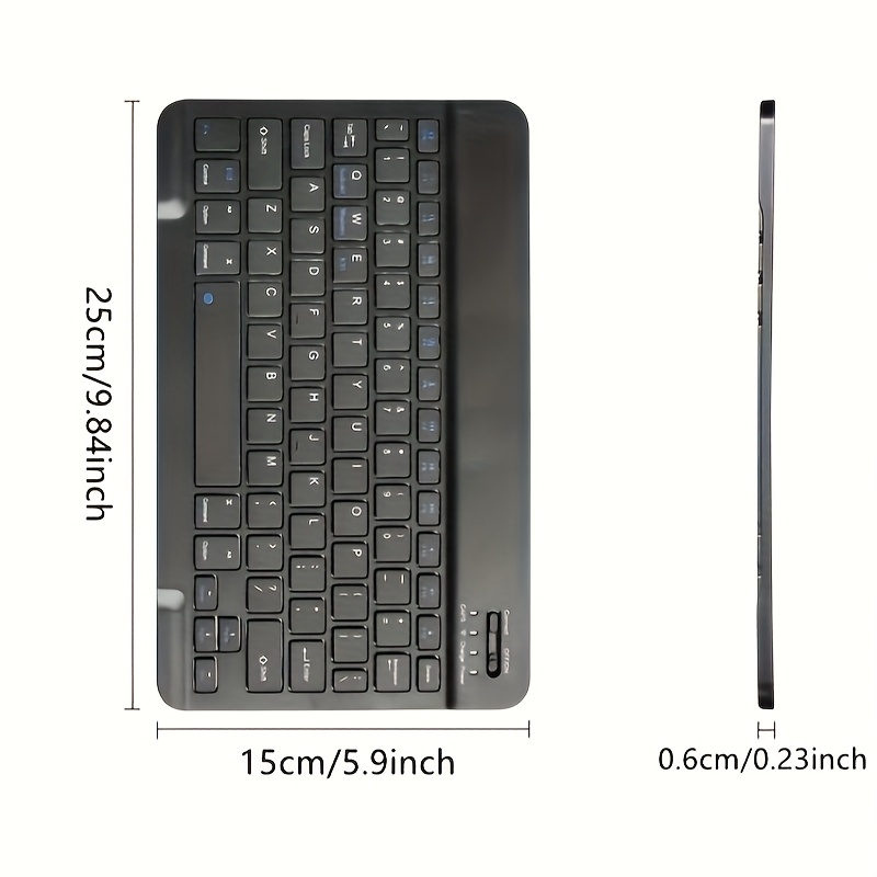 Ultra-thin Wireless Keyboard,10-inch Bluetooth-compatible Keyboard, Type-C Charging, for Tablet, PC, iOS, Android, Windows
