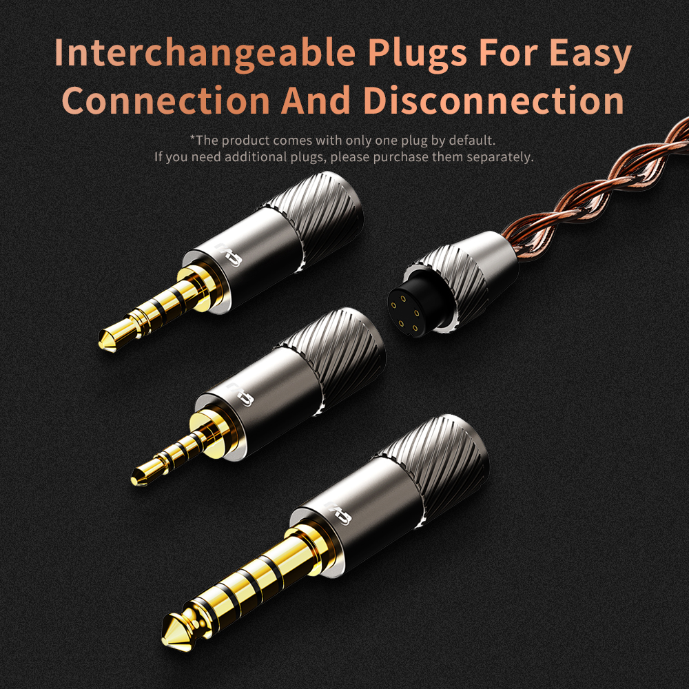 CVJ VS400 OFC Cable de Audio mejorado 400 núcleos auriculares Cable HIFI de Metal 2,5/3,5/4,4mm/Tipo C/enchufe relámpago 2 pines S para auriculares
