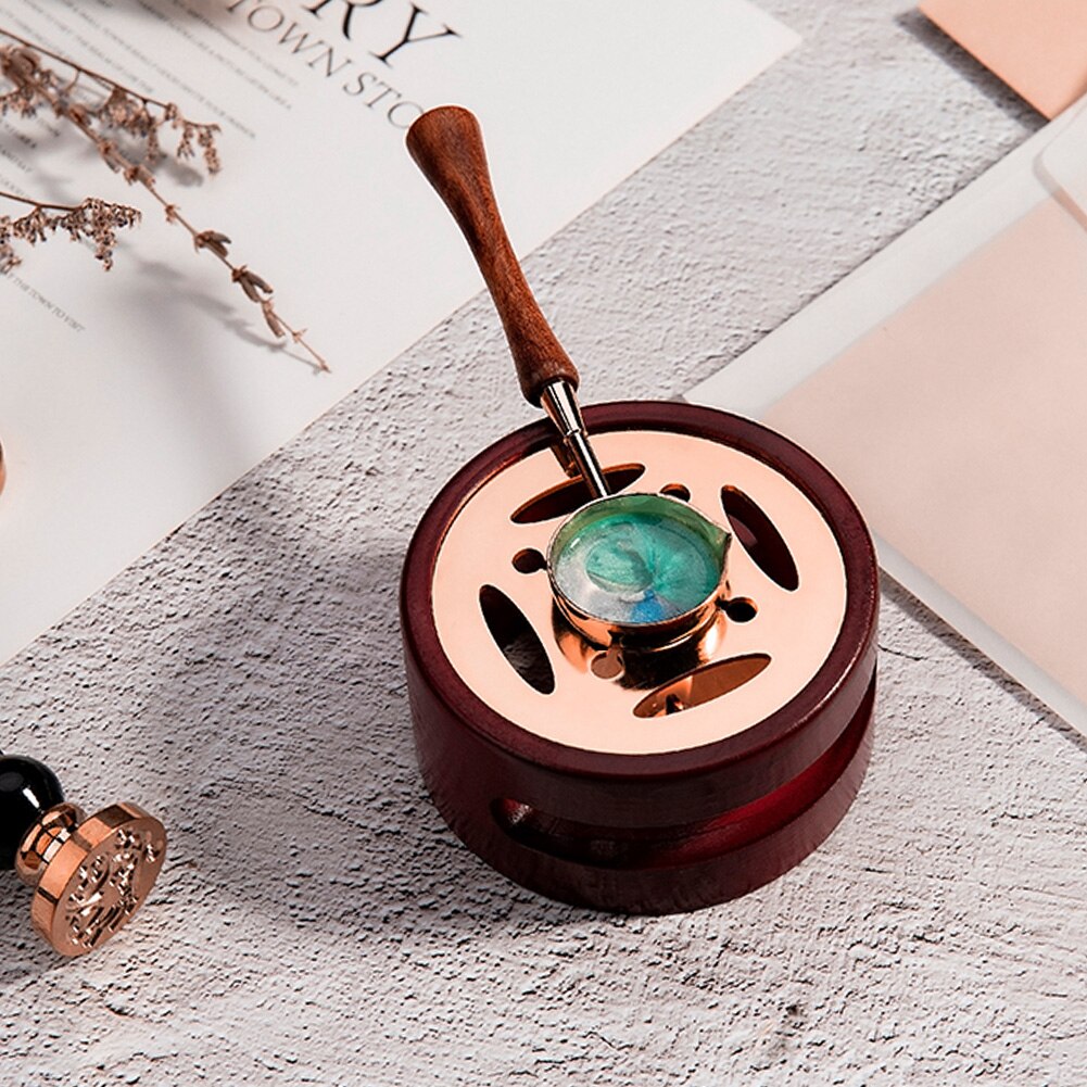 Retro Wax Seal Furnace Stove Wood Sealing Wax Spoon for Heating Wax Melting Making Wedding Invitation Scrapbook for Candle Stamp