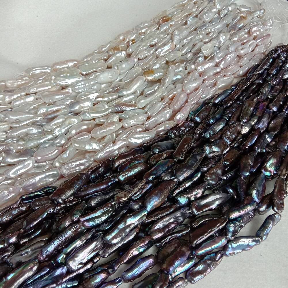 39 cm DIY pearl beads,BIWA pearl beads,100% nature freshwater pearl with noodle shape-width 8-11mm length 20-30mm.