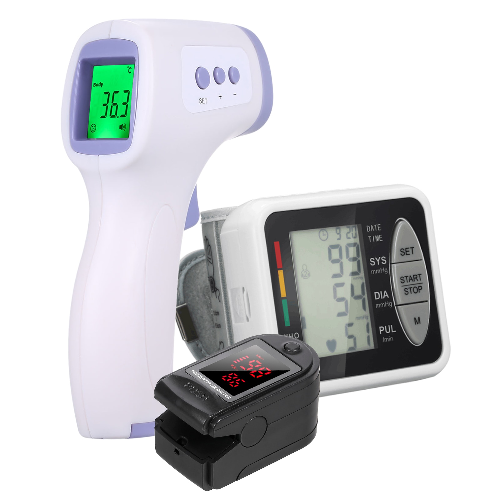 Oxymetre Oximetro Pulse Oximeter Blood Oxygen Monitor Pulse Oxygen Saturation Monitor Pulsoksymetr Thermometer Sphygmomanometer: Type 4