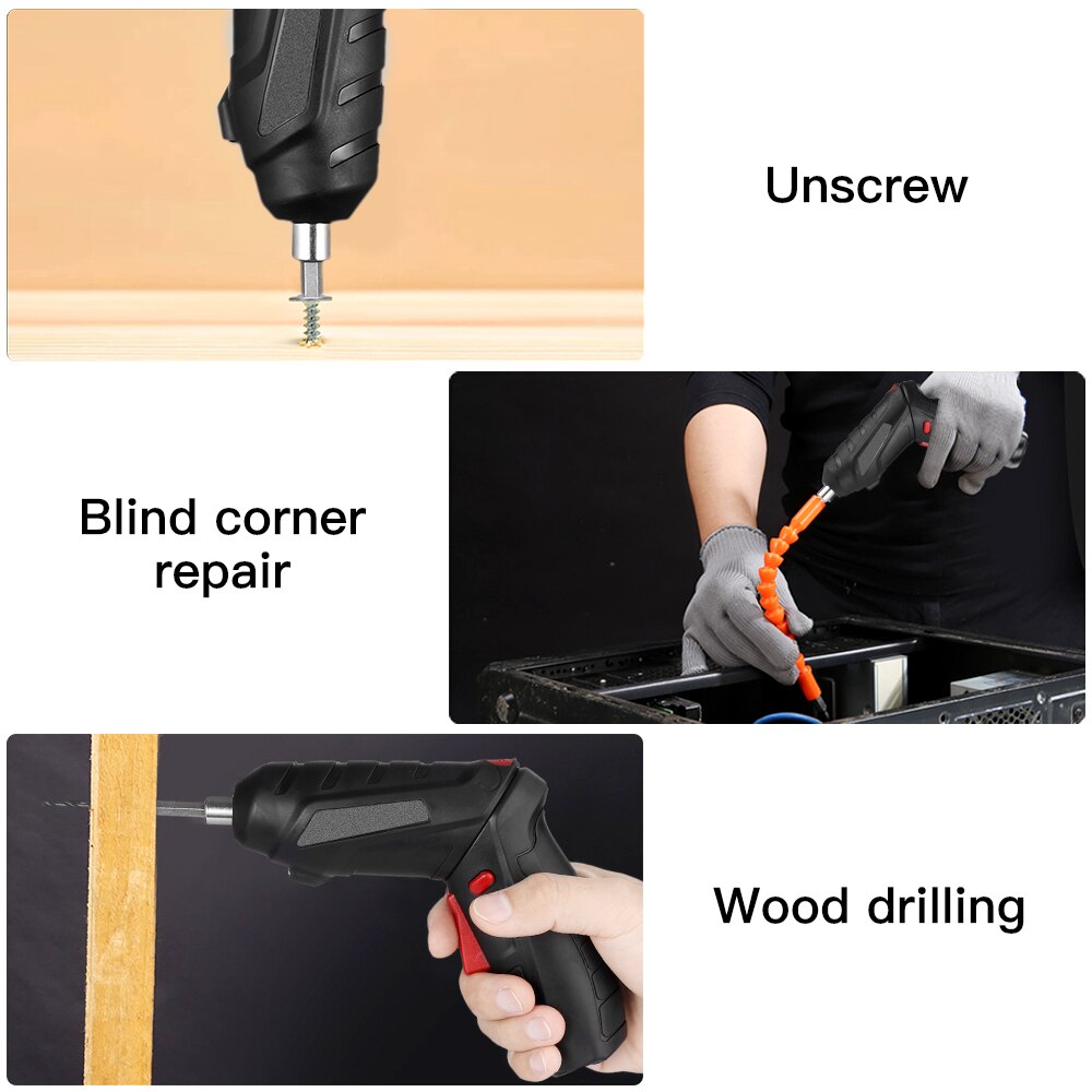 Vastar 47/16/3pcs/set Mini Electric Screwdriver USB 2-Speed Household Electric Screwdriver Drill for Door Assembly Power Tools