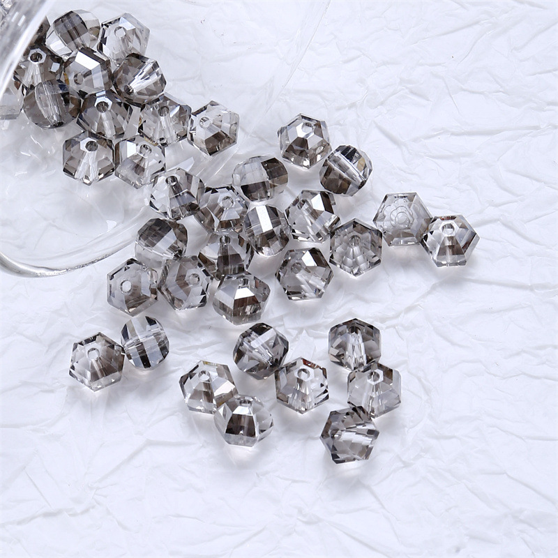 20 piezas cuentas de cristal redondas de Austria de 8mm, cuentas de vidrio facetadas de Color AB, cuentas espaciadoras sueltas para fabricación de joyería, collar de pulsera DIY: Lavanda