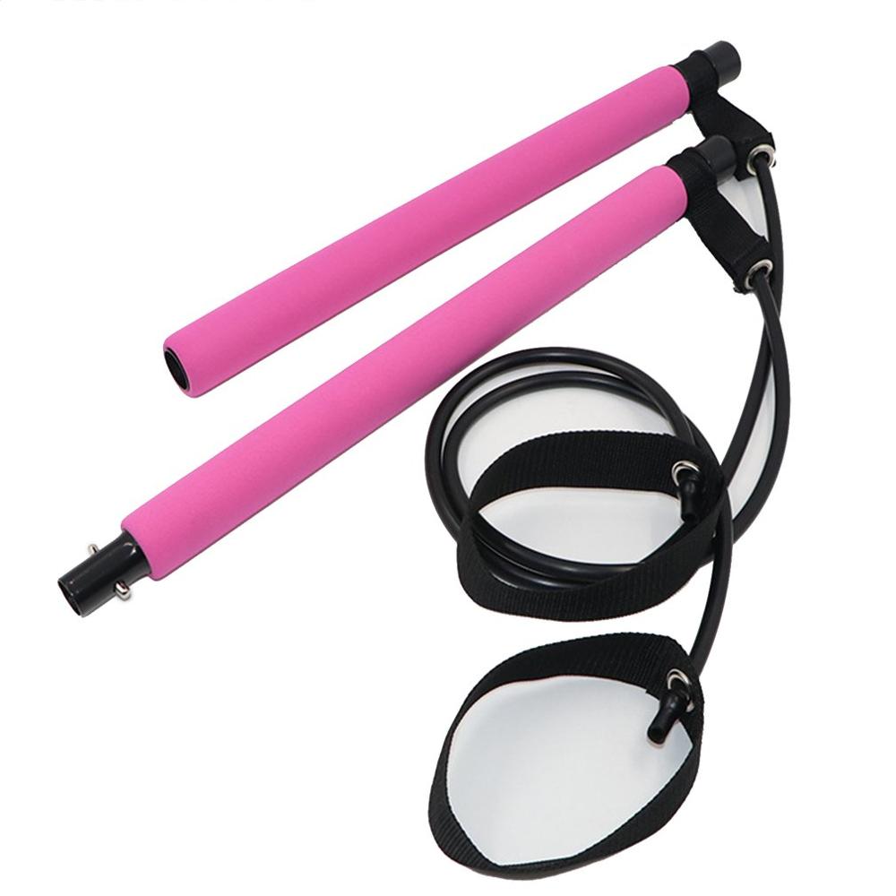 Multifunctional Pilates Bar with Resistance Band Yoga Pull Bar for Gym Fitness Bodybuilding Training Sports: Black