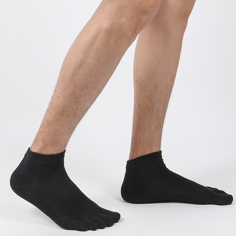Unisex Yoga Sokken Antislip Vloer Sokken Voor Mannen Vijf Teen Sokken Ziekenhuis Pilates Barre Enkel Cushioned Ziekenhuis Slipper sokken: Black