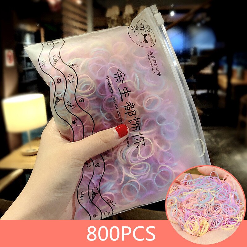 2500pcs Meisjes Elastieken Haarbanden Haar Ring Wegwerp Paardenstaart Houder Rubber Band Scrunchies Kids Gum voor Haar Accessoires: H27