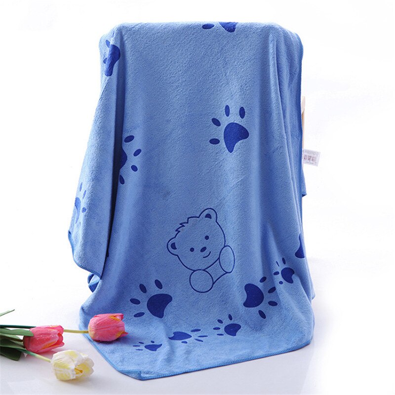 Soft Cartoon Bath Towel Superfine Fiber Towels Soft and Absorbent Towel for Home Bathroom Absorbent Towels Super Large Blue