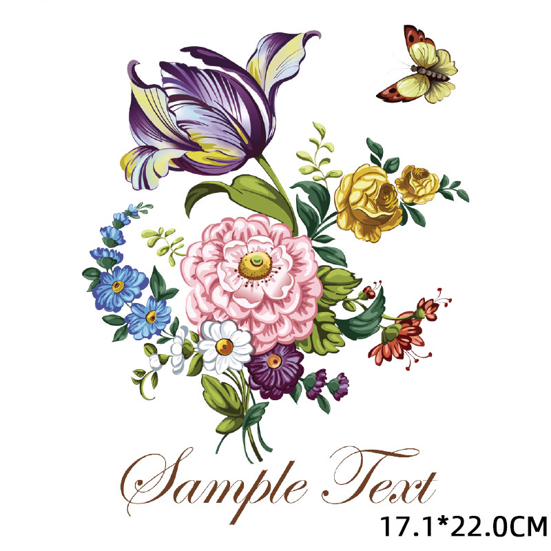 Ijzer Op Transfer Patches Kleurrijke Bloemen Warmte-Afdichting Patch Jongen Meisje Kleding Stickers Streep T-shirt Sticker Diy Applique F: BZT0066