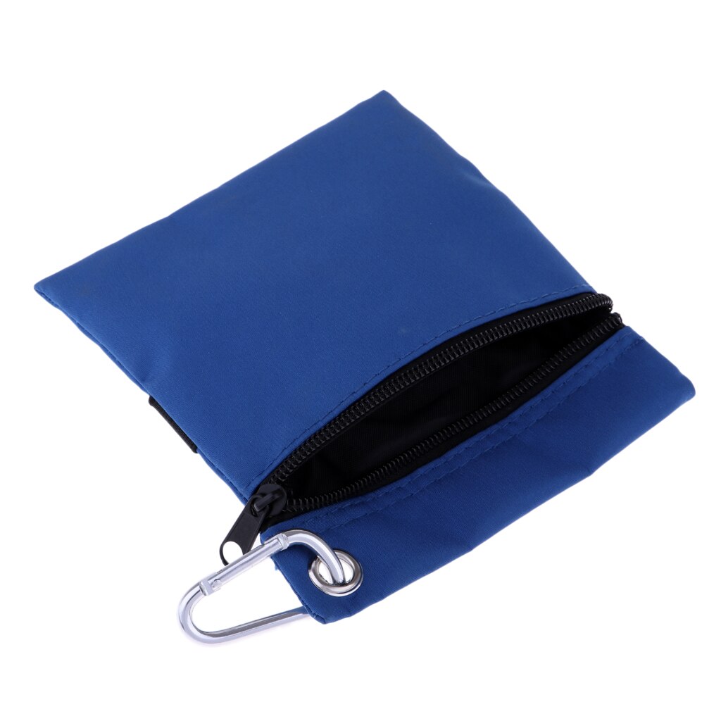 Golf Tee Pouch, Golf Ball Bag Holder Zippered Pouch Storage Case with Carabiner For Outdoor Training