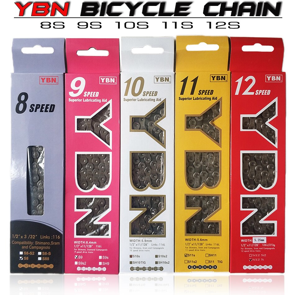 Ybn Fiets Kettingen Mtb Weg Mountainbike Chioten 11 Speed Hollow Fiets Chain 116 Links Zilver S11S Met Missinglink Voor m7000 Xt